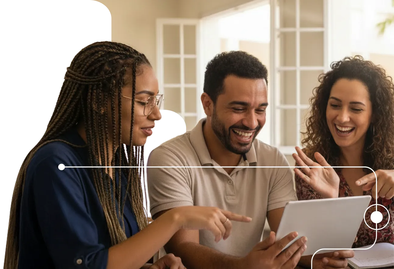 Professor e Alunos abraçados